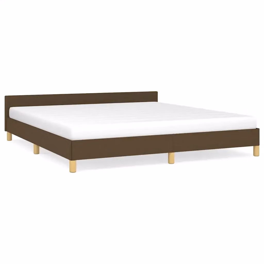 Struttura Letto con Giroletto Design Mania in Tessuto Marrone Scuro L/P/H: 207 x 186 x 50 cm – 2