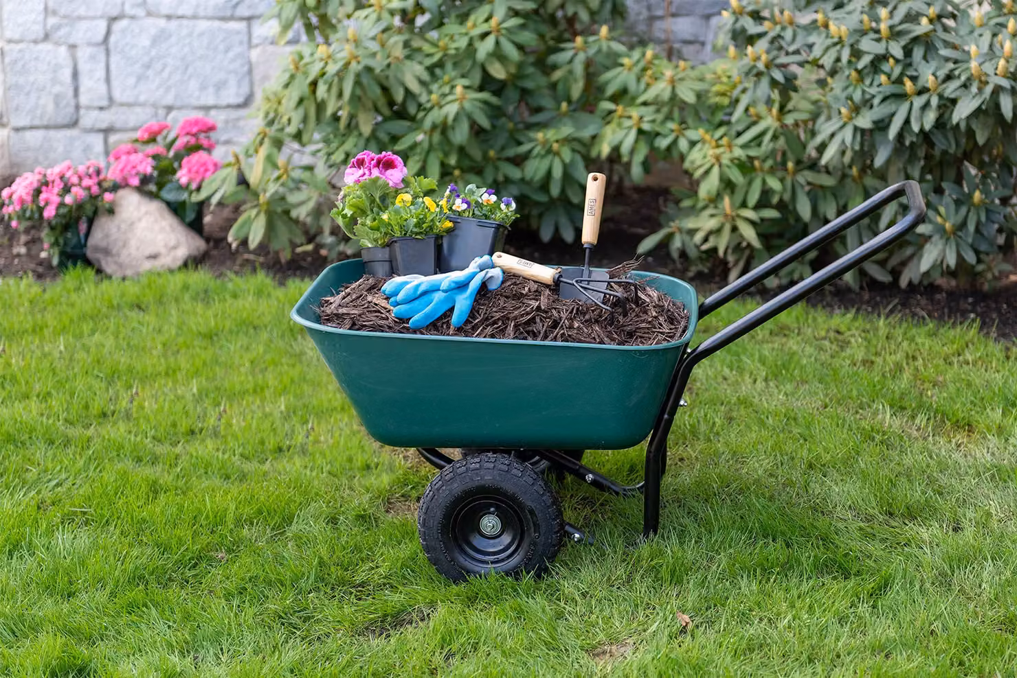 Carrello da giardino, capacità di 3 piedi cubi, in poliuretano, ideale per lavori di giardinaggio