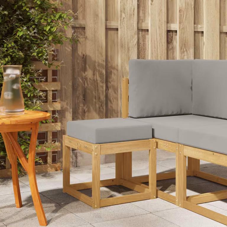 Panca da esterno moderna vidaXL in legno di acacia massello, colore bianco/grigio