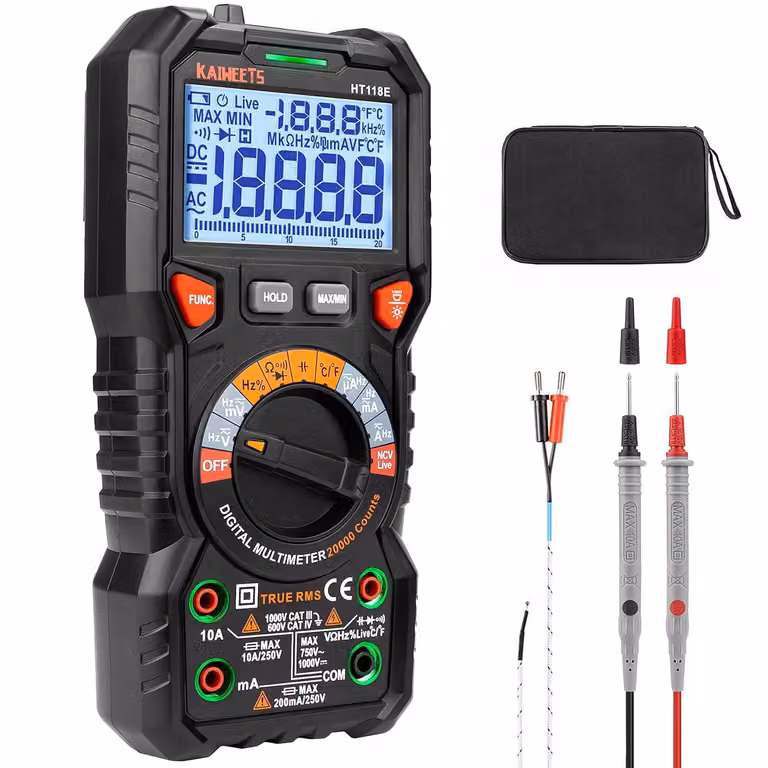 KAIWEETS HT118E Multimetro Digitale Professionale True RMS 20000 Punti