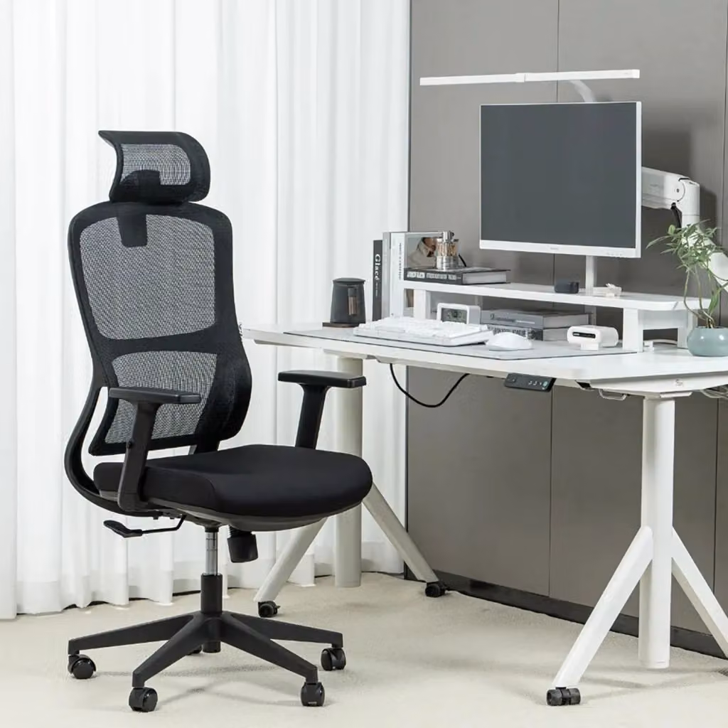 Sedia Direzionale da Ufficio Ergonomica GIORDANOSHOP con Poggiatesta e Poggiabraccia Nera – 2