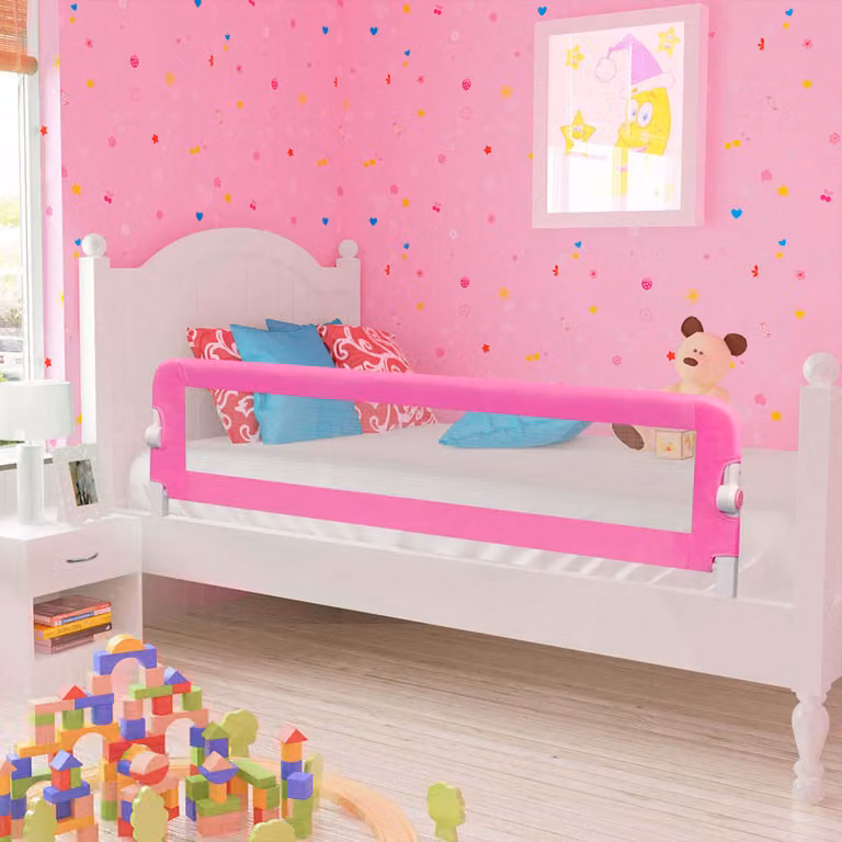 vidaXL Sponde Letto per la Sicurezza dei Bambini 2 pz Rosa L: 150 cm, H: 42 cm