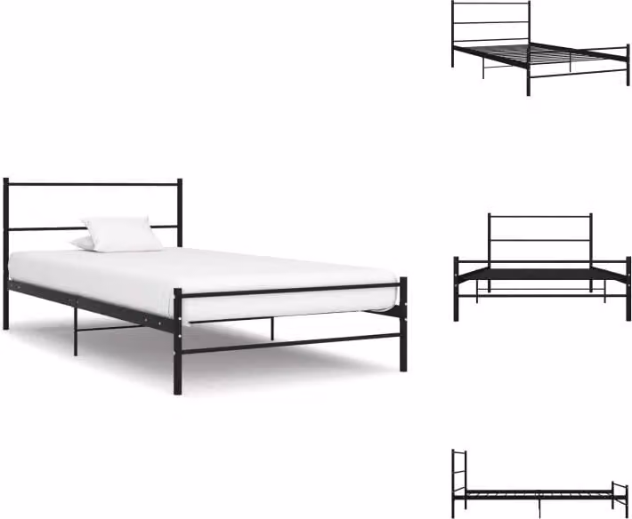 vidaXL Struttura letto in metallo nero 90×200 cm - Letti e strutture letto