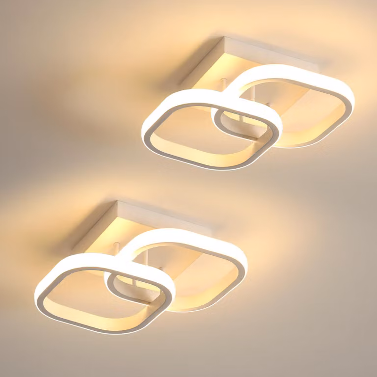 Mckalen, 2 lampade a soffitto LED, 22W, luce bianca calda 3000K, colore bianco