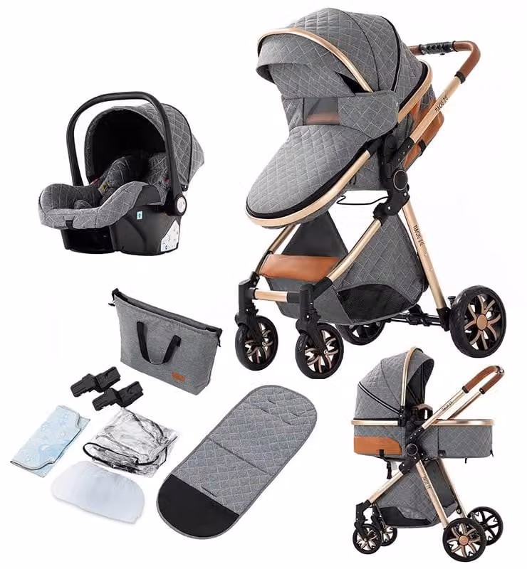 Carrozzina 3-in-1 per bambini, capacità di carico di 20 kg, portatile e pieghevole, colore grigio (V9-GRAU)