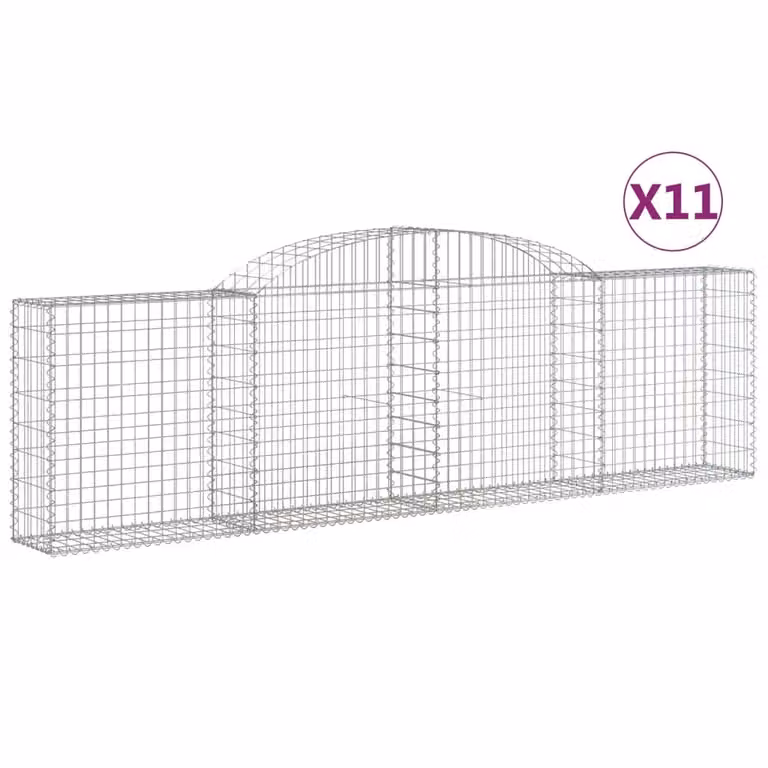 Cesti Gabbioni ad Arco 11 pz 300x30x80/100 cm Ferro Zincato