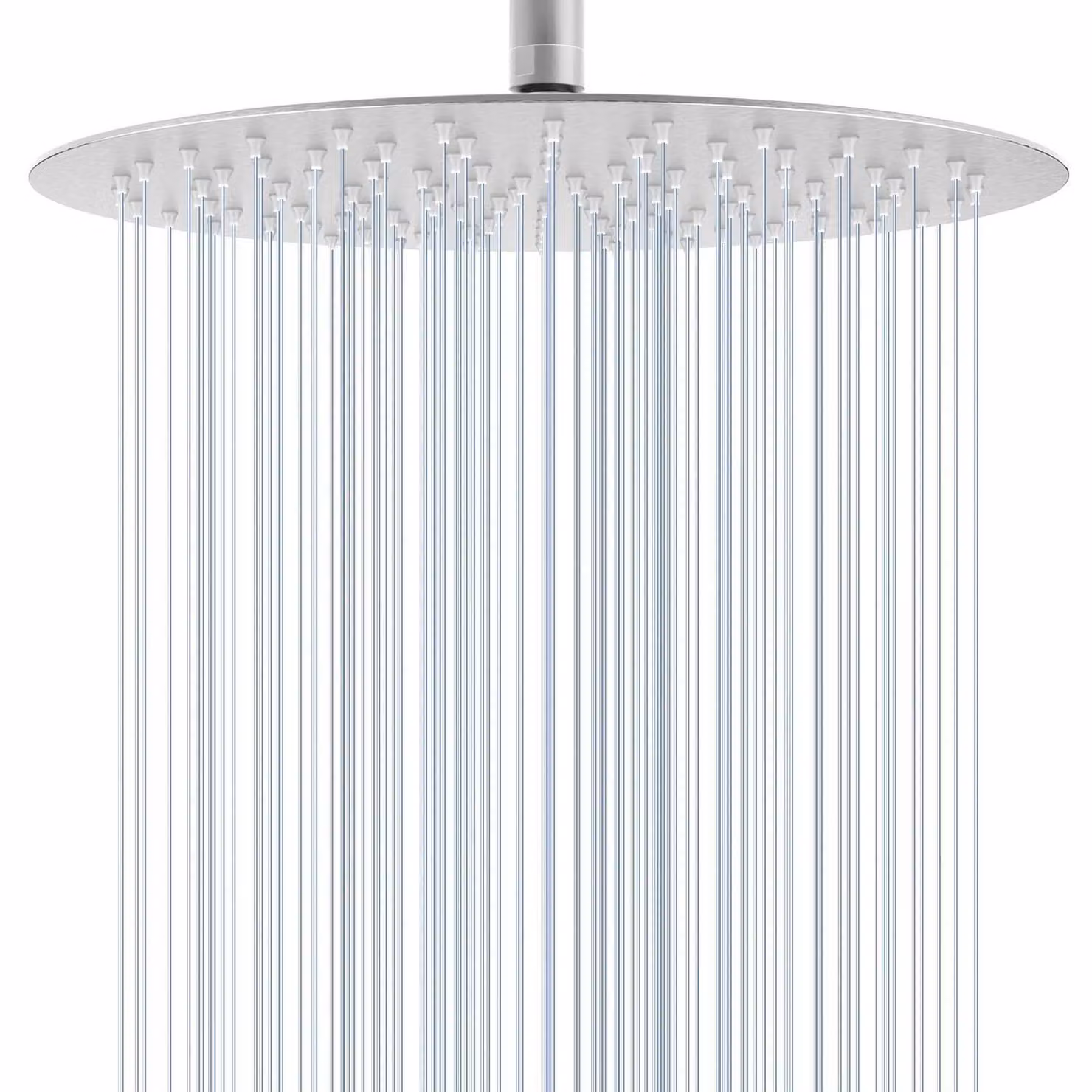 Doccia a soffione Regendusche, diametro 30 cm, rotonda, in acciaio inossidabile spazzolato di grado 304, a risparmio idrico, con 120 ugelli in silicone