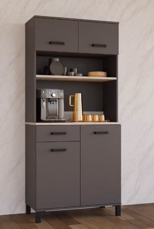 Mobiletto stretto da cucina KAIRON - antracite / cemento