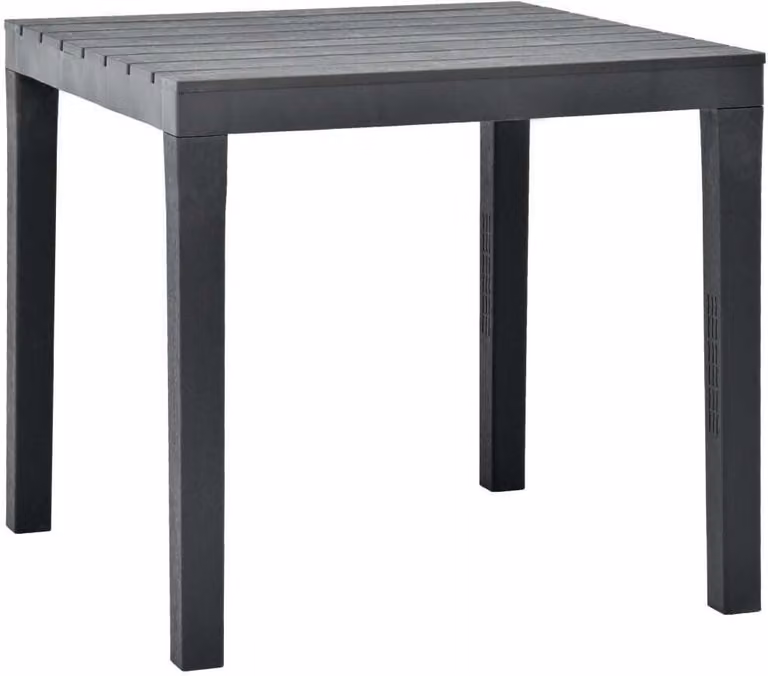 The Living Store tavolo da giardino antracite 78 x 78 x 72 cm plastica