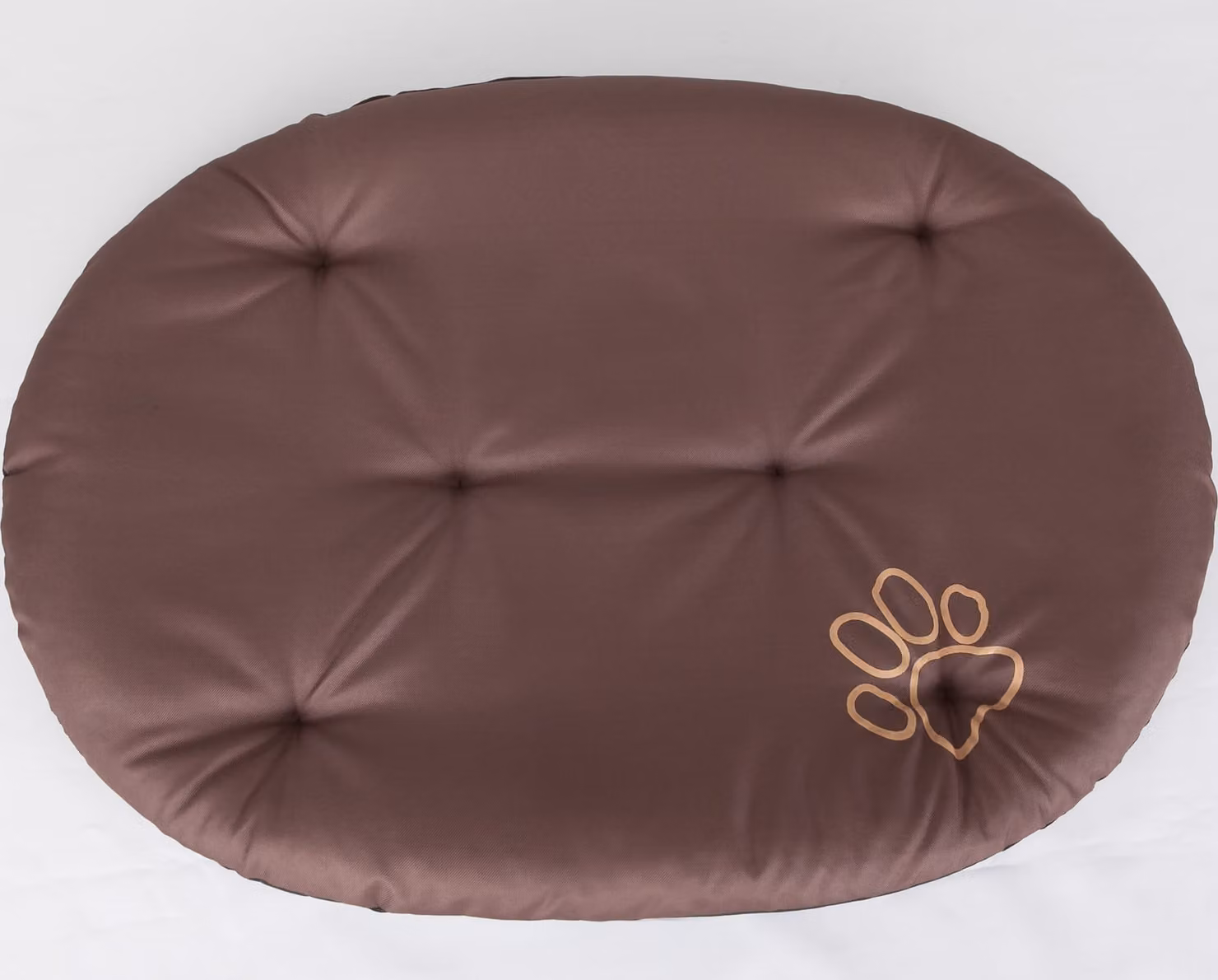 Cuscino ovale per cani R6 - 75×58 cm, robusto e lavabile, OEKO-TEX, ideale per cani di grossa taglia | Marrone