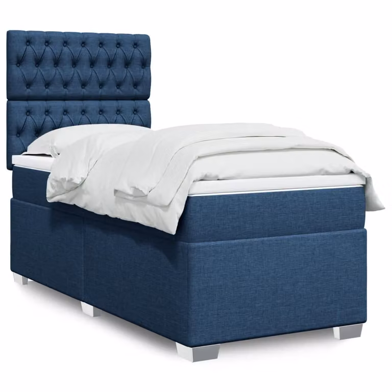 Maison Exclusive - Giroletto a Molle con Materasso Blu 90x190 cm in Tessuto