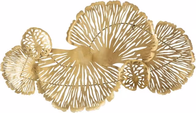 Pannello da muro Iris Vikasa Home in ferro dorato con decoro floreale L: 115 cm, H: 64,5 cm