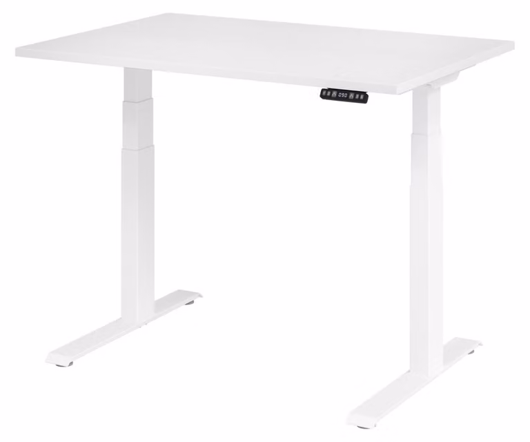 Scrivania regolabile in altezza XDKB | 2 motori | 120 - 180 cm | elettrica, dimensioni piano d'appoggio:120 x 80 cm, colore piano d'appoggio:bianco, colore struttura:bianco