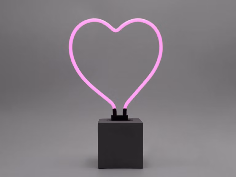 Neon Heart Lampada da Tavolo