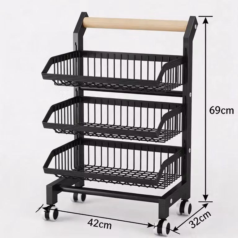 Organizzazione della cucina - Sistema di ripiani estraibili per armadio - Telescopico 31–49 cm - 3 ripiani - Acciaio - Organizer per armadio da cucina - Nero