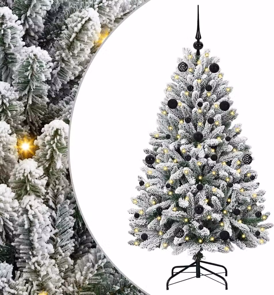 Albero di Natale artificiale con 150 LED Verde e Bianco 150 cm
