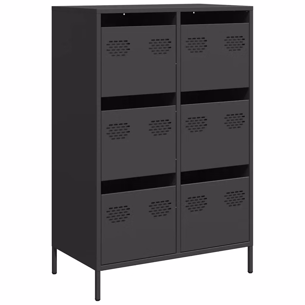Credenza nera in metallo vidaXL da appendere al muro L: 68 cm, P: 39 cm, H: 101,5 cm – 2
