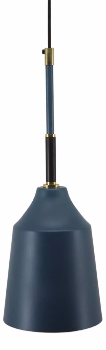 Lampada a sospensione Caja in metallo blu