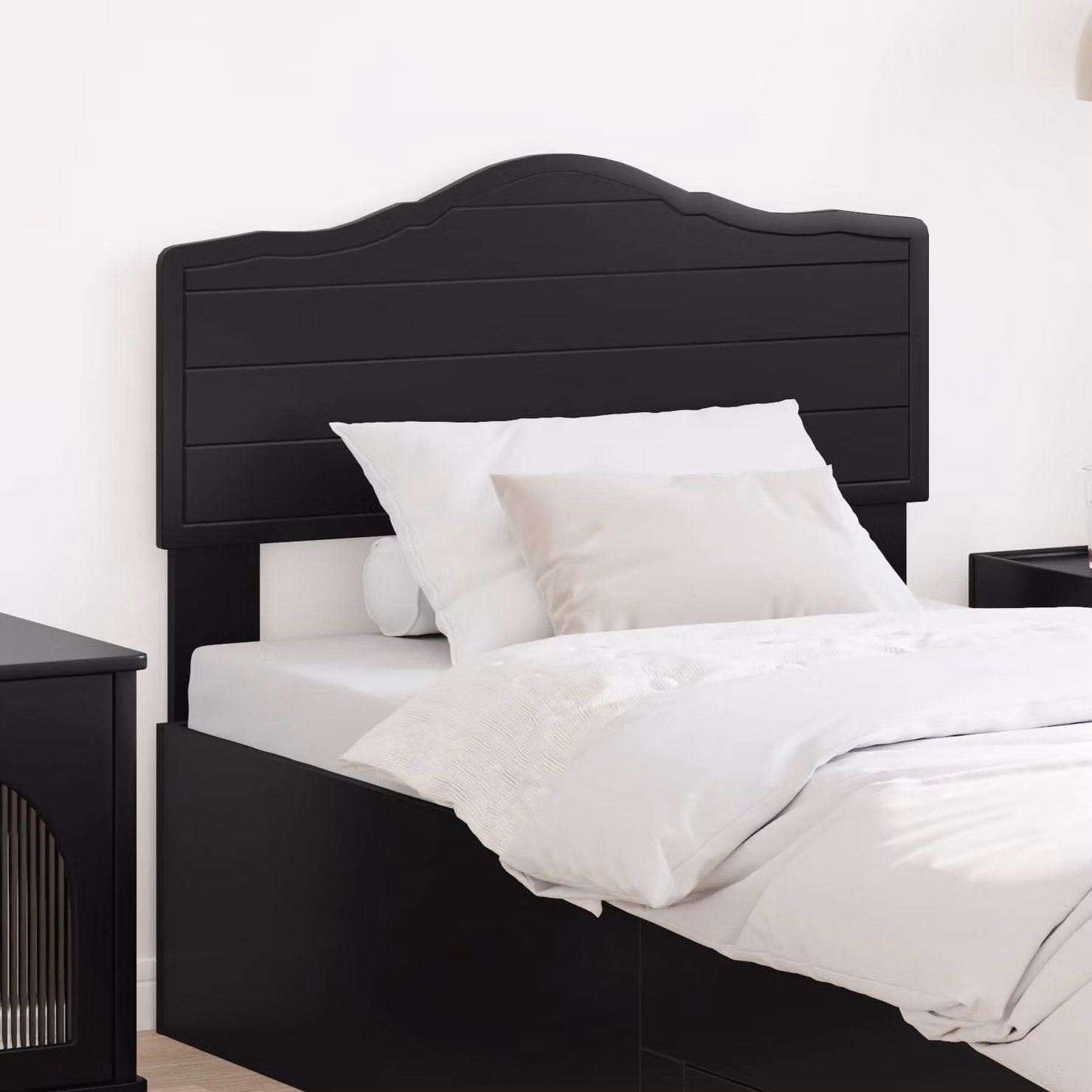 Testiera per letto vidaXL in legno ingegnerizzato nero opaco