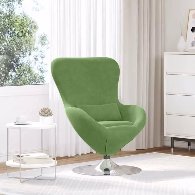 Divano Sedia-Poltrona uovo Verde chiaro Velluto