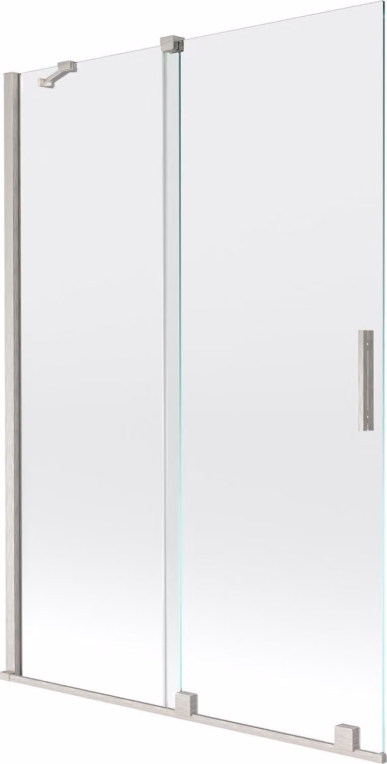 Mexen Velar paratia vasca da bagno scorrevole a 2 ante 120 x 150 cm, trasparente, nichel spazzolato - 896-120-000-01-97