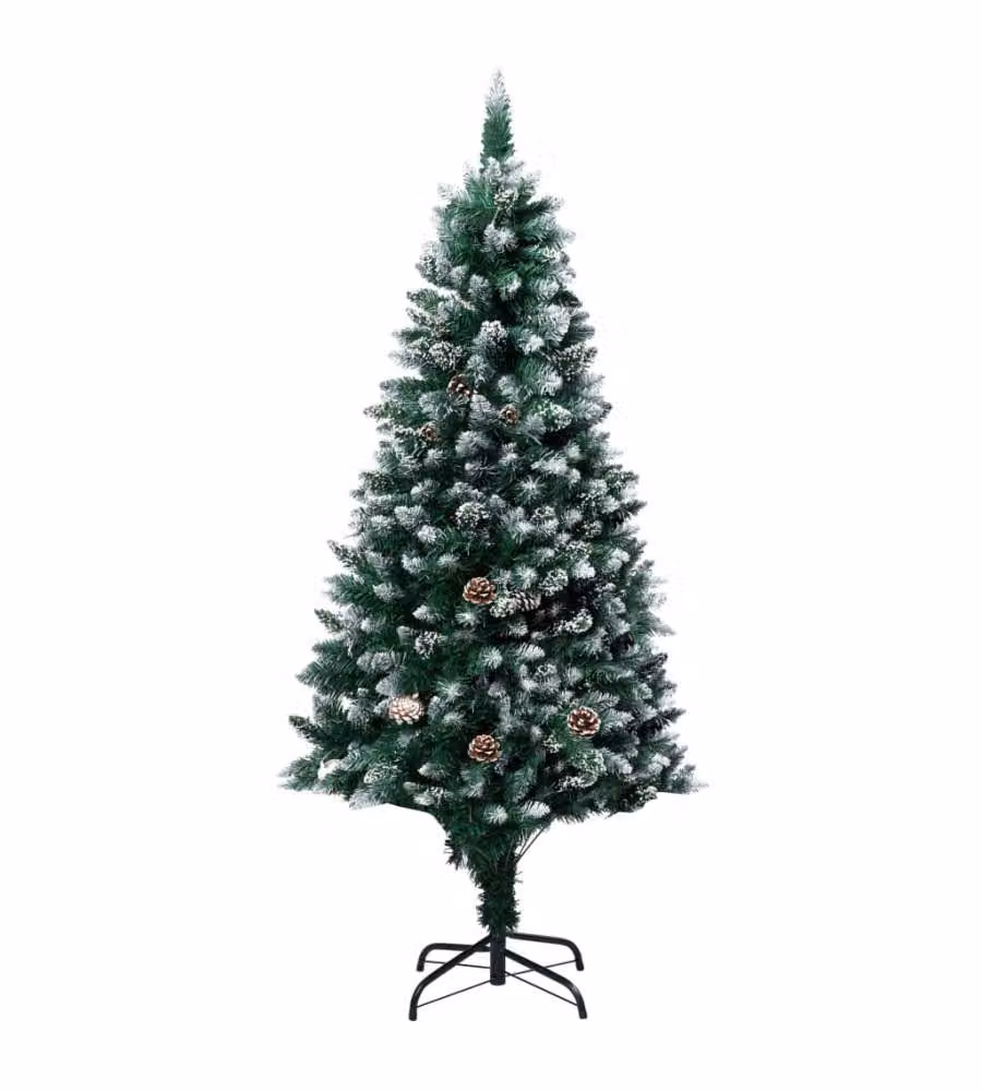 Set Albero Natale Artificiale con LED Palline e Pigne 150 cm