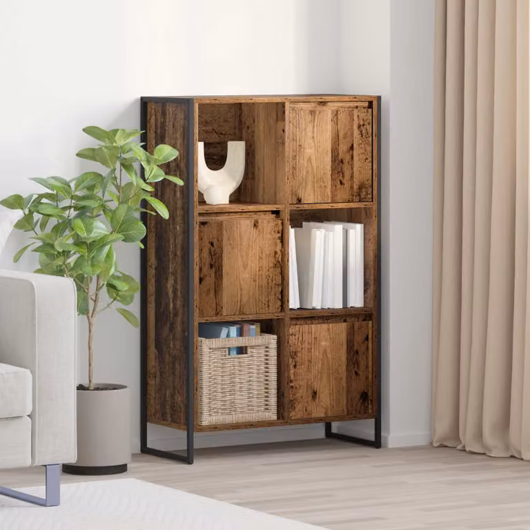 Armadio per Libri vidaXL in Stile Industrial, Colore Marrone, L 68 cm x P 30 cm x H 108.5 cm