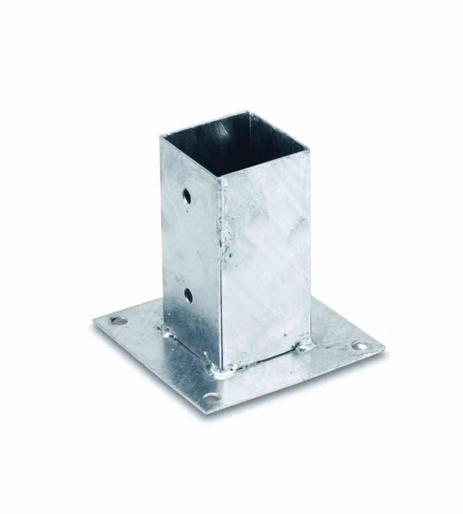 Sostegno palo 7x7 cm per pavimento - Confezione 2 pz in acciaio zincato