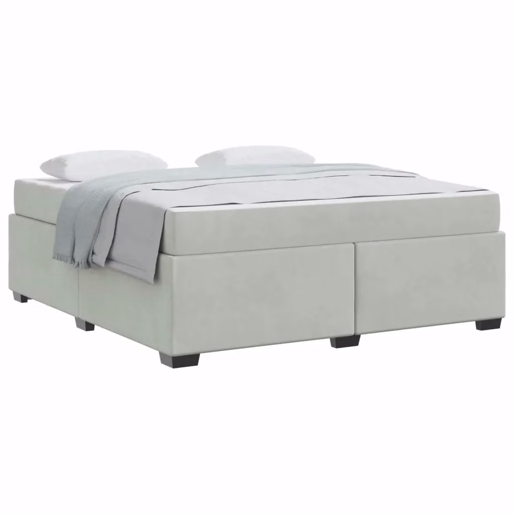 Struttura del letto moderna vidaXL in velluto grigio, L 180 x P 200 cm – 2