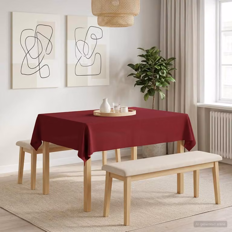 Tovaglia Rettangolare vidaXL in Poliestere, Colore Rosso, L 140 cm x P 180 cm