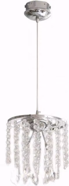Lampadario a sospensione Spiral IPERBRIKO in metallo cromato con pendenti in cristallo trasparente, L: 20 cm, H: 25 cm