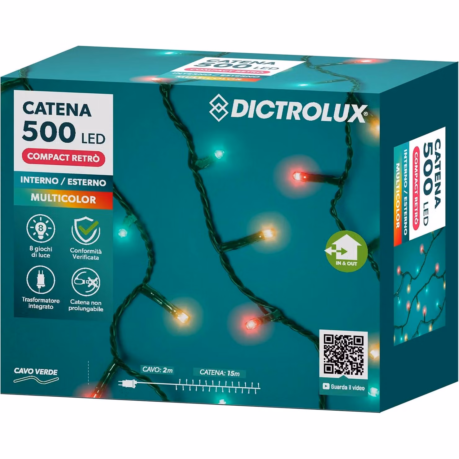 Dictrolux Catena Luminosa LED Multicolor con 500 LED da 15 metri – 3