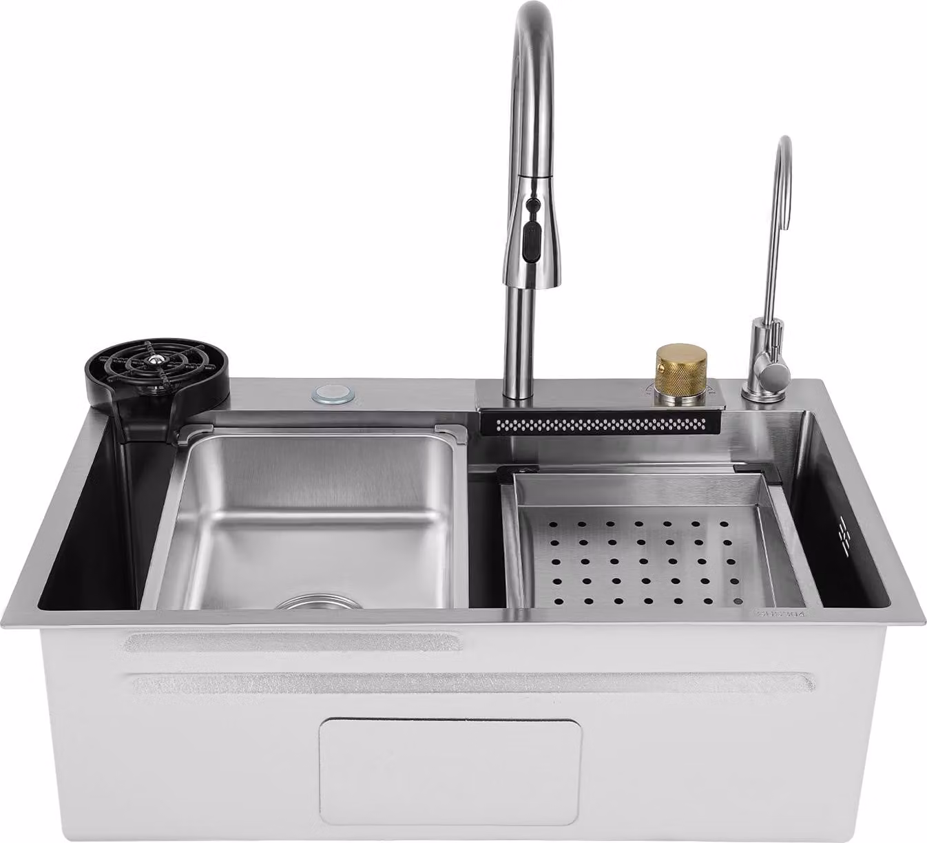 Lavello da cucina, acciaio inox resistente, design spazioso, argento