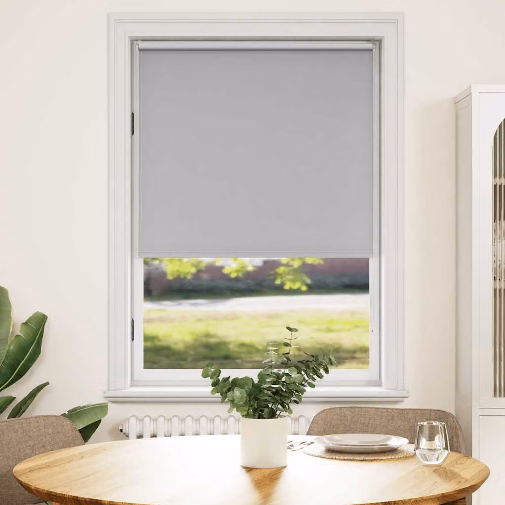 vidaXL Tenda a rullo oscurante termoisolante in poliestere, Grigio, L: 120 cm, H: 175 cm