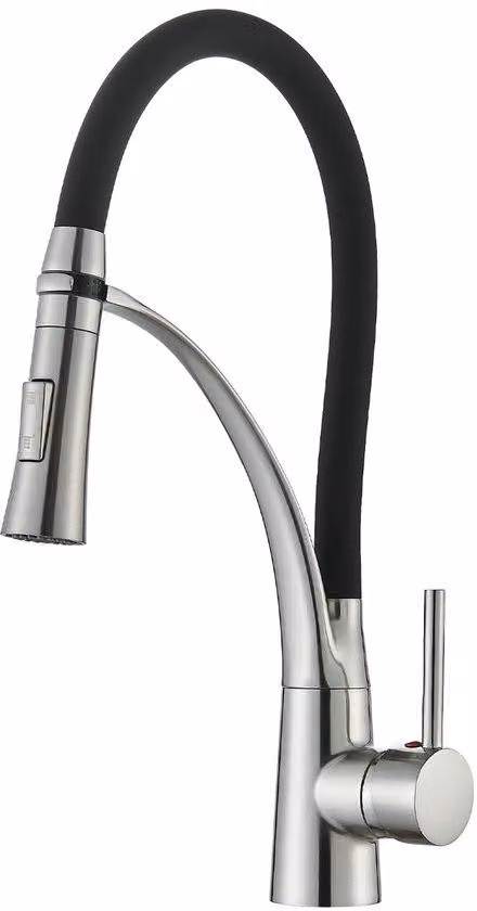 Rubinetto da cucina anti-allagamento, rubinetto da cucina con beccuccio estraibile, rubinetto estraibile, miscelatore a 360 gradi, rubinetto, rubinetto a due vie, acciaio inossidabile
