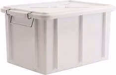 Cassetta con coperchio BOX Giganplast in plastica, colore bianco, L 35 cm x P 25 cm x H 20 cm