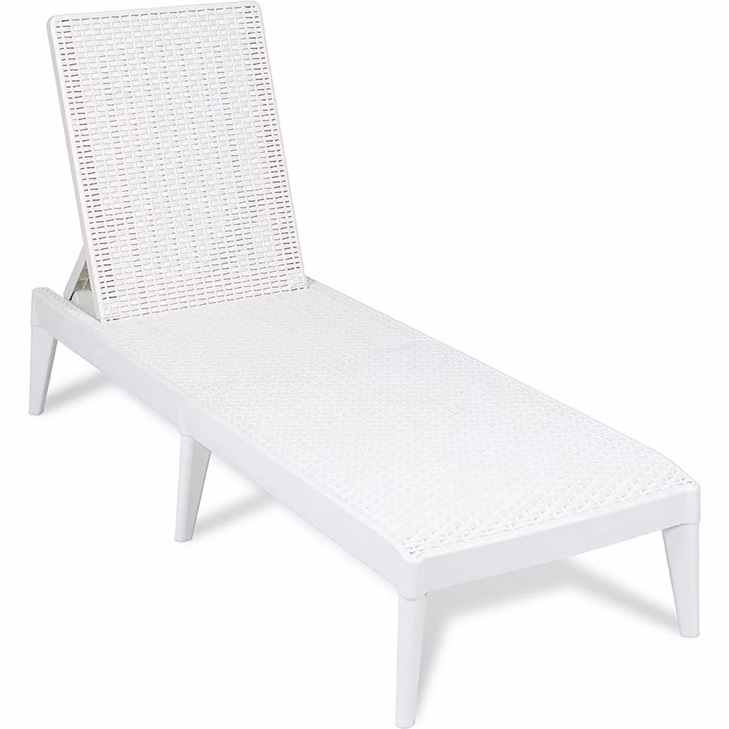 Lettino da esterno TOOMAX Numana in effetto rattan bianco con schienale regolabile H 29 x L 186 x P 60 cm – 1