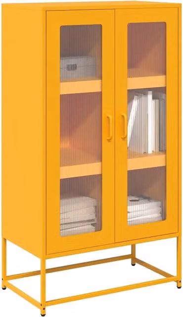Credenza Giallo Senape 68x39x123 cm in Acciaio 853359