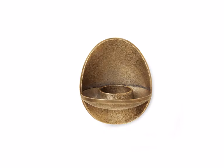 Agapé Portacandela da parete - Ottone - H. 12,5 cm