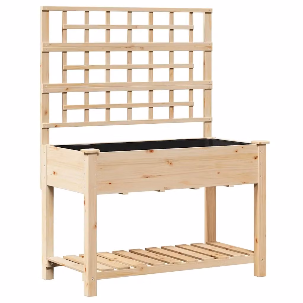 Fioriera da giardino con scaffale vidaXL beige L 115 x P 60,5 x H 153 cm – 2