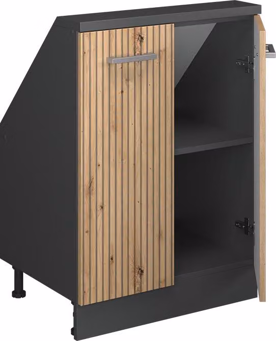 Mobile cucina sottotetto Vicco R-Line Rovere artigianale 60 cm con 2 porte, Model 58250