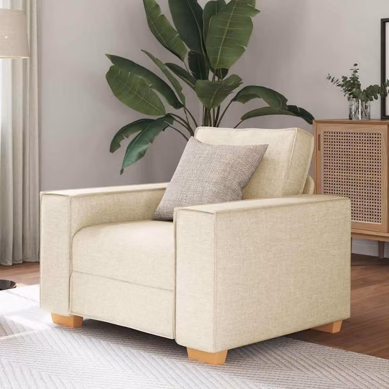 Maison Exclusive - Divano poltrona in lino, dimensioni 100x78x84 cm