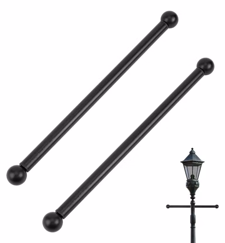 Querarm, set di 2 pezzi, 45,5 cm, colore nero, per lampade da esterno
