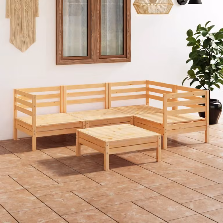 Maison Exclusive - Set Salotto da Giardino 5 pz in Legno Massello di Pino