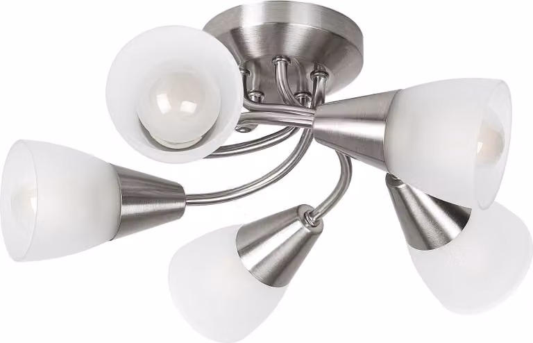 Rabalux 5691 Lampada da soffitto a 5 faretti Connor, E14, argento, rotonda, standard, ø340 mm