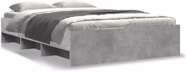 Letto matrimoniale | Letto per adulti | Giroletto Grigio Cemento 140x190 cm in Legno Multistrato
