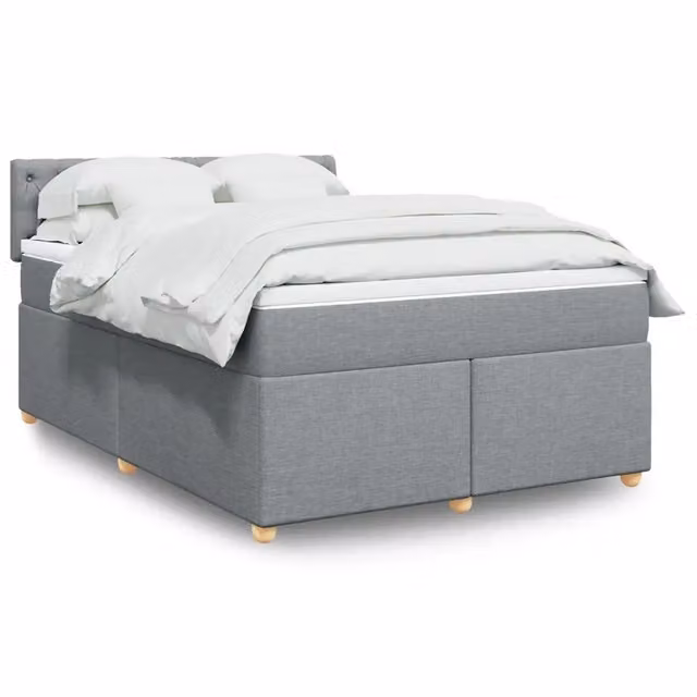 Letto Ibrido Moderno vidaXL con Materasso Grigio Chiaro e Struttura in Legno di Pino L/P/H: 160 x 200 cm