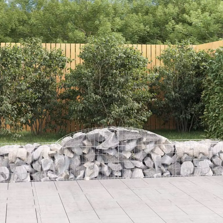 Set di 25 Cesti Gabbioni ad Arco vidaXL in Acciaio Zincato Grigio L: 300 cm, P: 50 cm, H: 40/60 cm