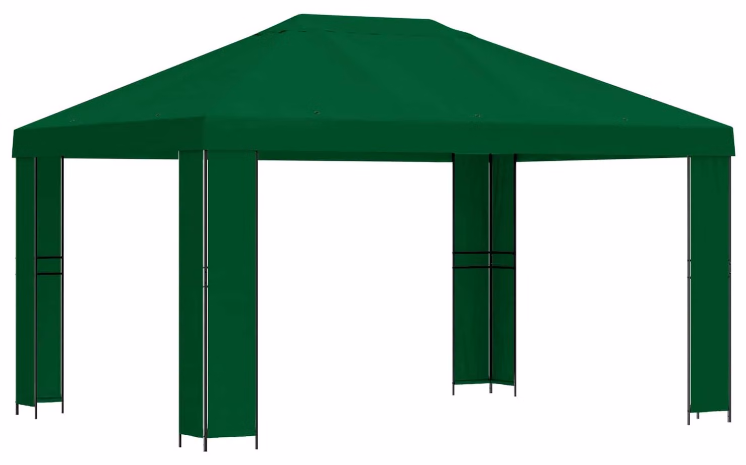 Gazebo 4 × 3 m Verde Poliestere e Acciaio 190 gsm