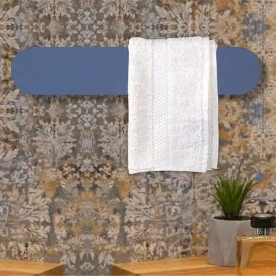 Scaldasalviette elettrico Ness in ceramica e metallo azzurro opaco 40W L: 48 cm
